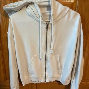 American Eagle White Zip-Up Hoodie